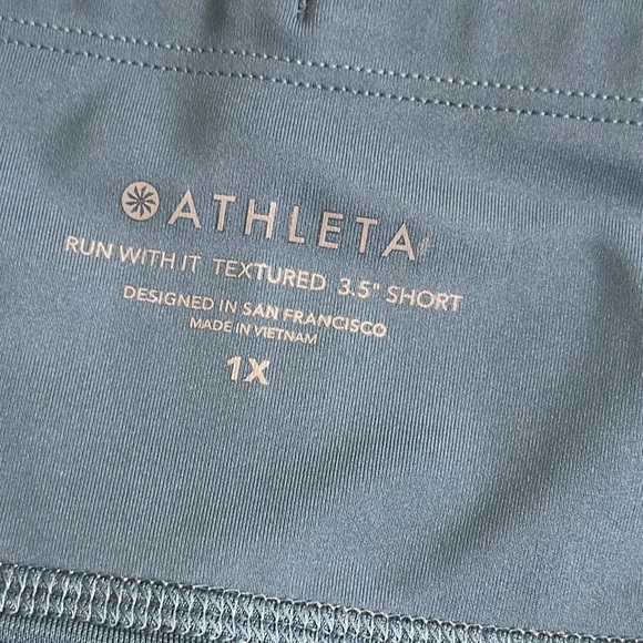 Athleta Run With It Textured 3.5” Running Gym Shorts Women’s Plus Size Teal NWT - Picture 6 of 12